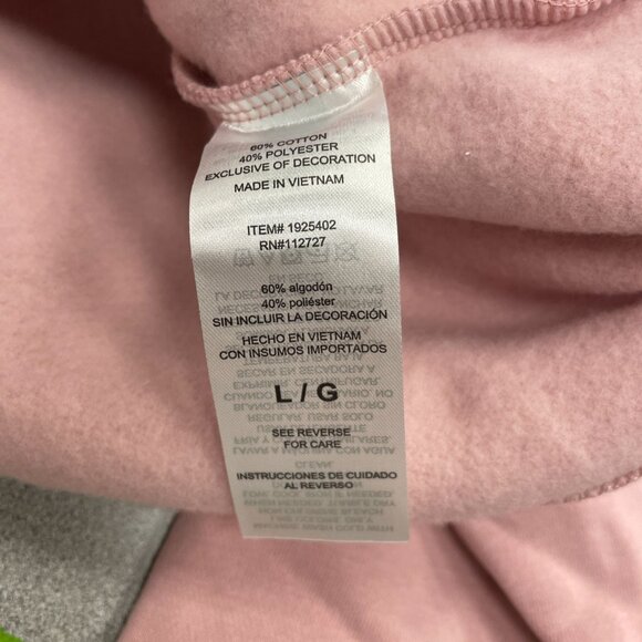 Elle Sport Women's L Paris Dusty Rose Sweatshirt Graphic Crewneck Pullover M0803 - Picture 7 of 10